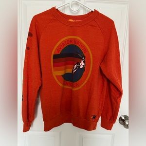 Aviator Nation Crew pullover sweater Sweatshirt orange (Unisex, S) crewneck